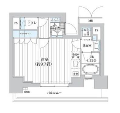 ライオンズフォーシア清澄白河(ワンルーム/5階)の間取り写真