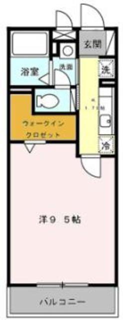 GEMINI ONNAジェミニ オンナ(1K/2階)の間取り写真