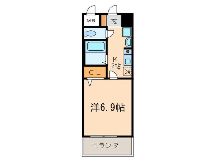 プリーマ(1K/1階)の間取り写真