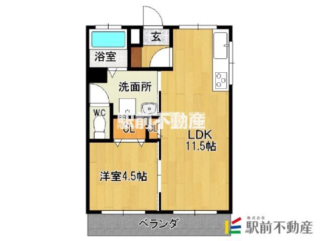 組坂ビルNO9(1LDK/2階)の間取り写真
