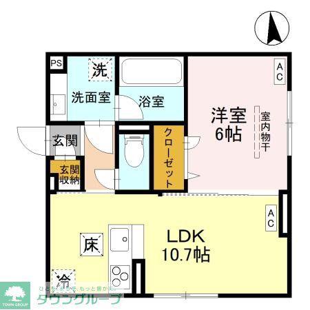 D-ROOM元横山(1LDK/1階)の間取り写真
