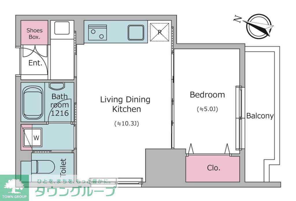 クロスレジデンス日本橋本町(1LDK/3階)の間取り写真