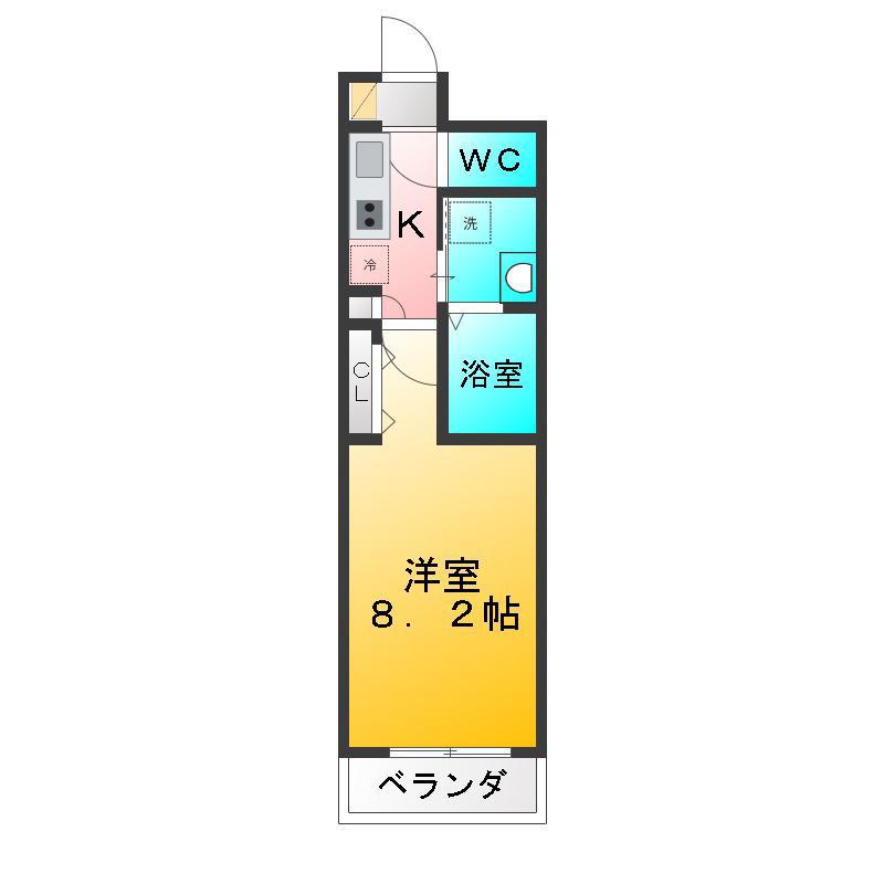 プライマル武蔵関(1K/1階)の間取り写真