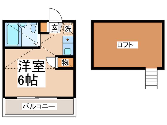 ネオプラザ白楽B(ワンルーム/2階)の間取り写真