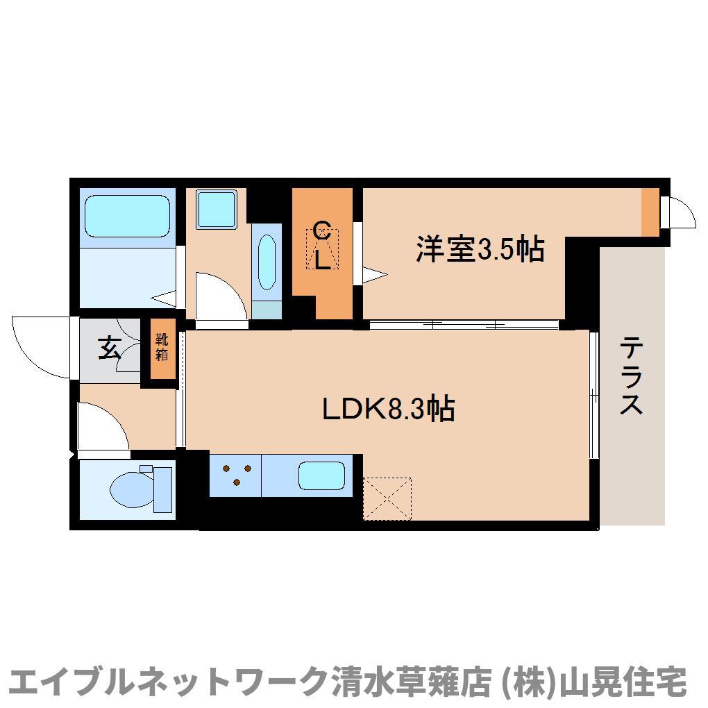 ランドスケープ(1LDK/1階)の間取り写真