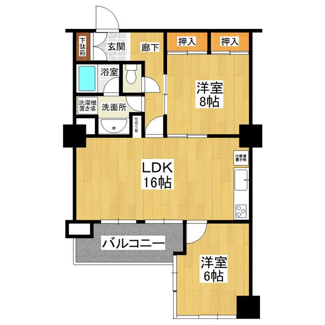 シフォン(3LDK/2階)の間取り写真