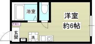 ヒルズ三ツ沢下町B棟(ワンルーム/1階)の間取り写真