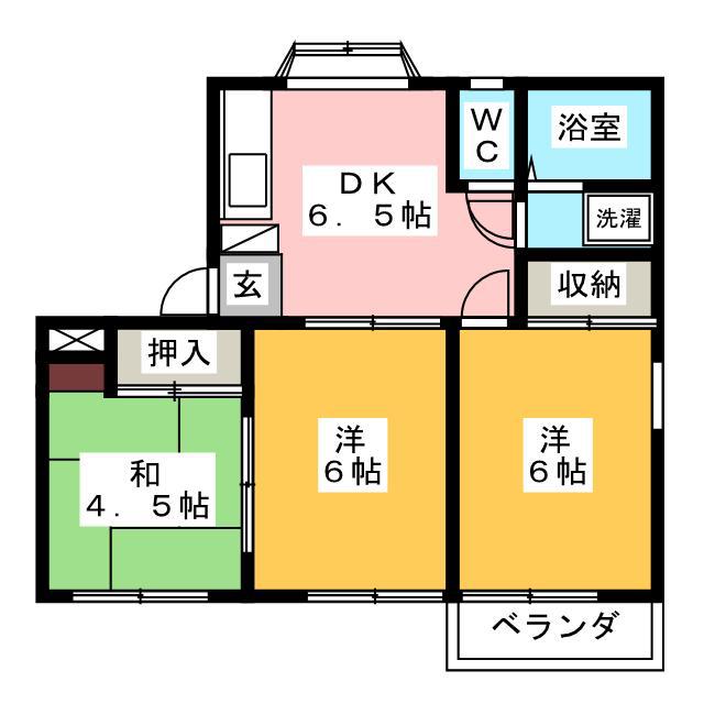 中村コーポ(3DK/1階)の間取り写真