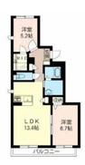 フェアーウィンド上野毛 102(2LDK/1階)の間取り写真