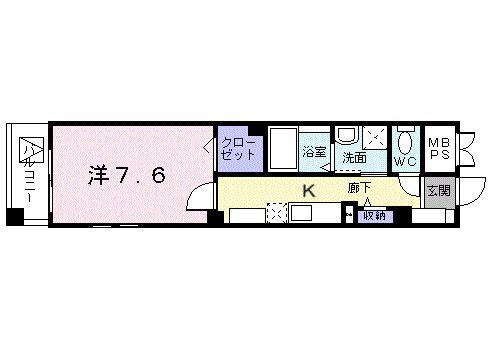 ディア・クルー(1K/3階)の間取り写真