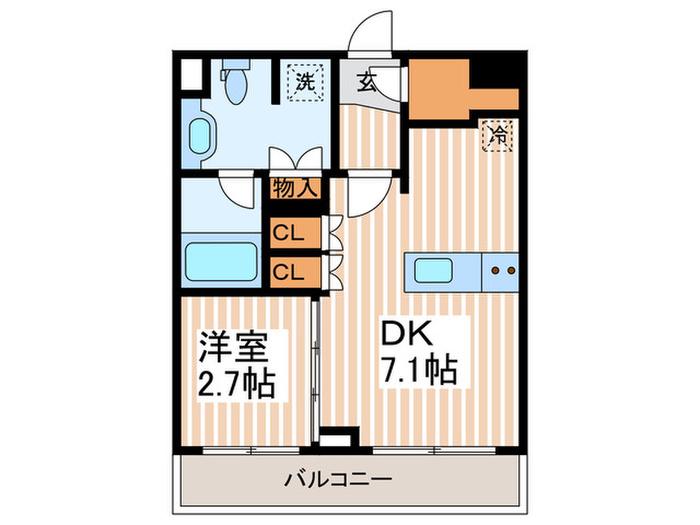 イアース小竹向原(1DK/4階)の間取り写真