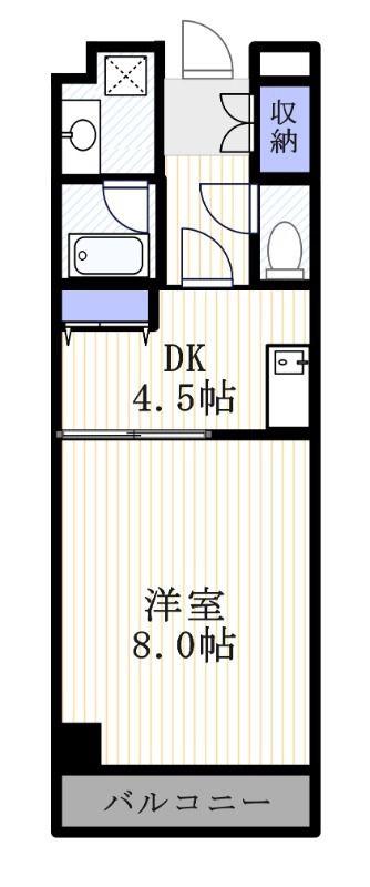 ベルク田端(1DK/8階)の間取り写真