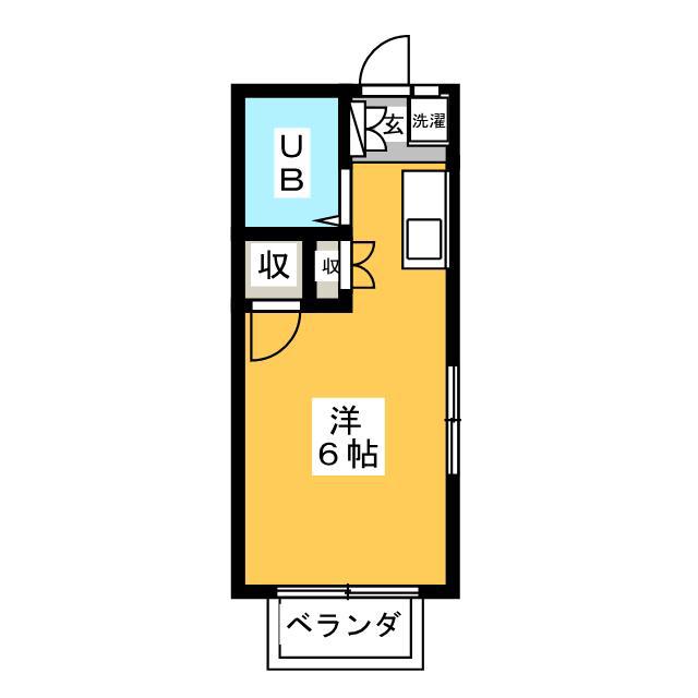 善行コーポ(ワンルーム/2階)の間取り写真