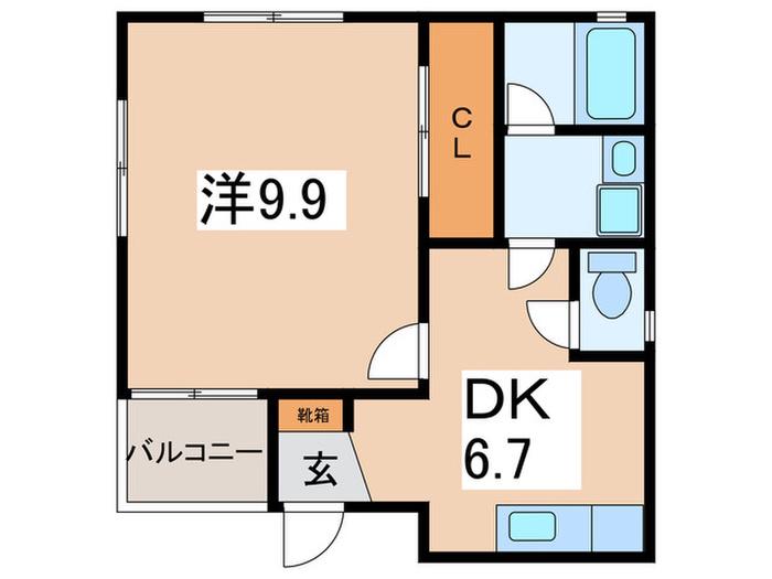カーサMO(1DK/1階)の間取り写真