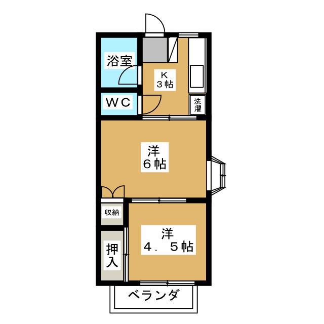 サンハイツ大神田(2K/2階)の間取り写真