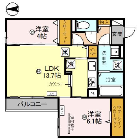 LA MAISON青木町(2LDK/3階)の間取り写真
