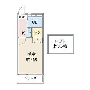 カーサ栄生(1K/2階)の間取り写真