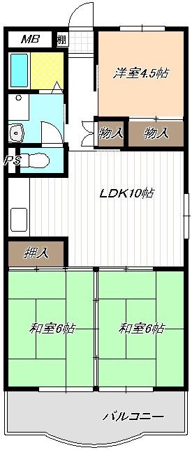 メゾン二村II(3DK/3階)の間取り写真