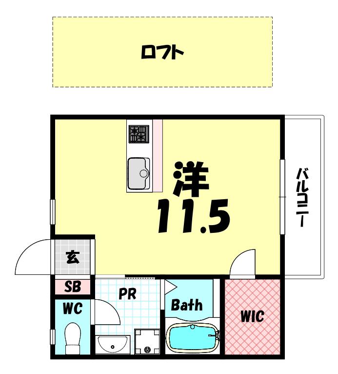 ルミエール(1K/2階)の間取り写真