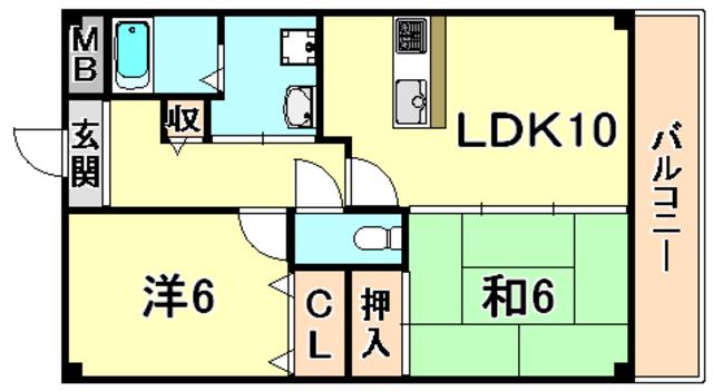 ベルージュ(2LDK/2階)の間取り写真
