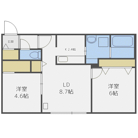 CLASSE 6・1(2LDK/1階)の間取り写真