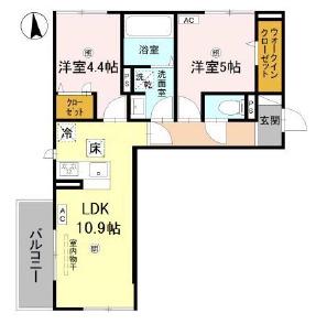 LUMIERE DU SOIR DEU(2LDK/3階)の間取り写真
