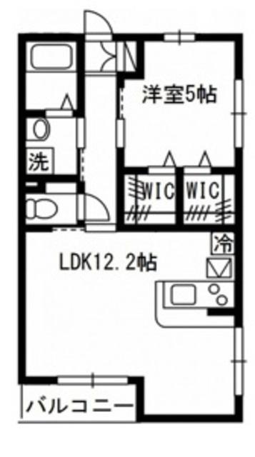 エトワール湘北(1LDK/1階)の間取り写真