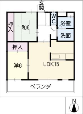 TWIN HOUSE17(2LDK/1階)の間取り写真