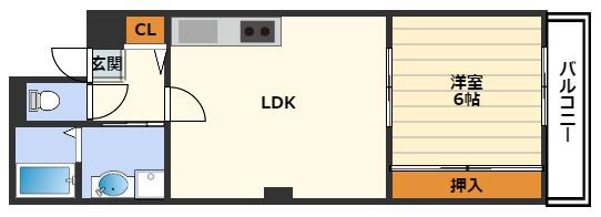 プレステージ天満(1LDK/2階)の間取り写真