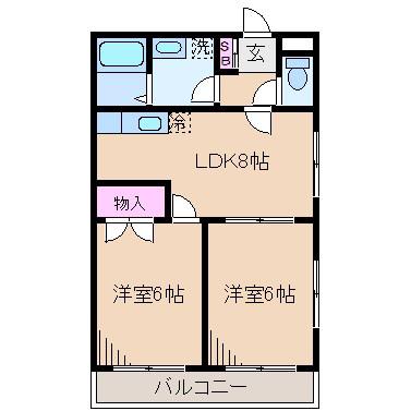 ステラマリス(2LDK/1階)の間取り写真