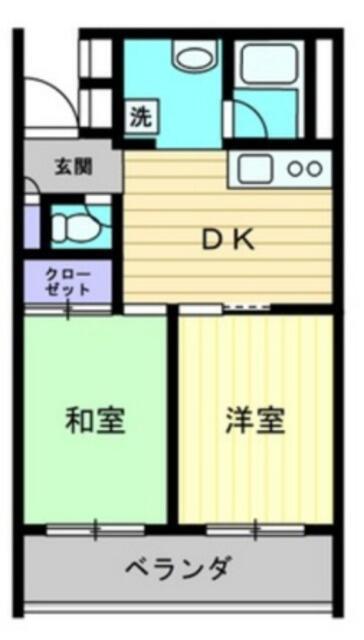 本郷コンドミニアム(2DK/4階)の間取り写真