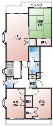 アゼリア2(3LDK/2階)の間取り写真