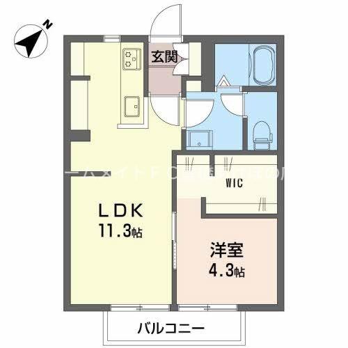 センターヴィレッジ109 B棟(1LDK/1階)の間取り写真