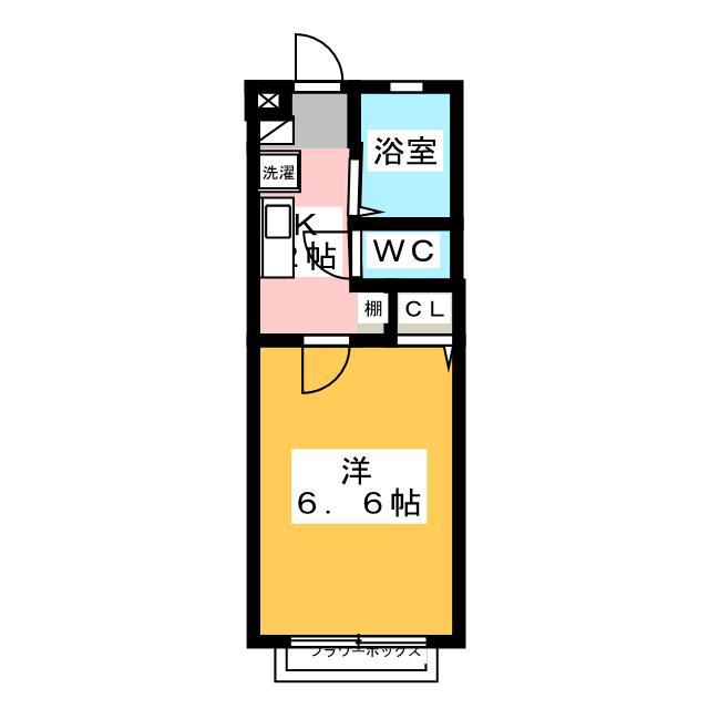 フォトサンテーズ(1K/2階)の間取り写真