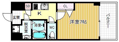 エイペックス京町堀II(1K/5階)の間取り写真