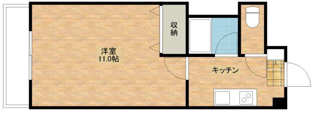 NARABU五番館(1K/4階)の間取り写真