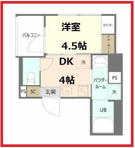 エスケーティー(1DK/8階)の間取り写真