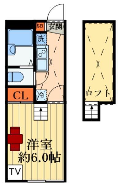 レオパレスイルシオン(1K/1階)の間取り写真