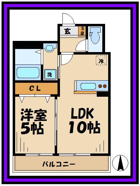 アイビス生田(1LDK/1階)の間取り写真