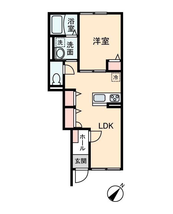 ルナハイム(1LDK/1階)の間取り写真