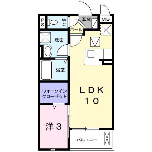 サニーヴィラエテルノM(1LDK/1階)の間取り写真