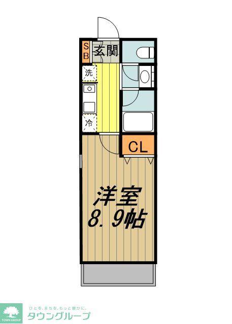 CUBE GOTENYAMA(1K/2階)の間取り写真