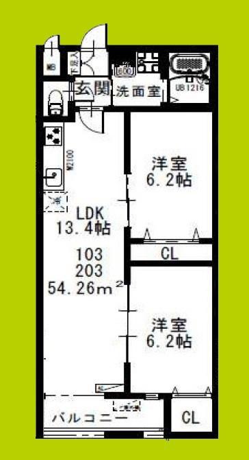 BJ.DA.VINCI(2LDK/2階)の間取り写真