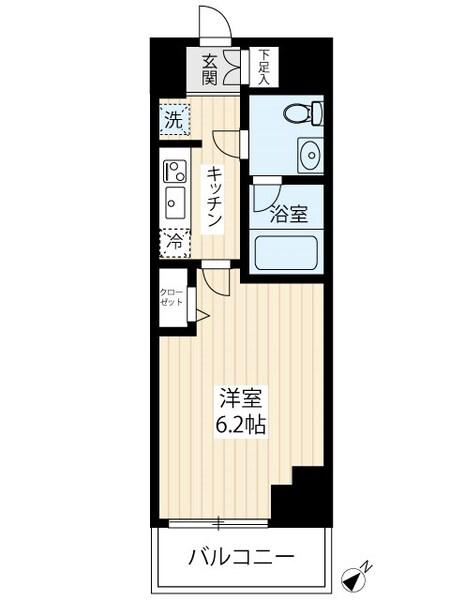 マキシヴ横浜南デュエ(1K/5階)の間取り写真