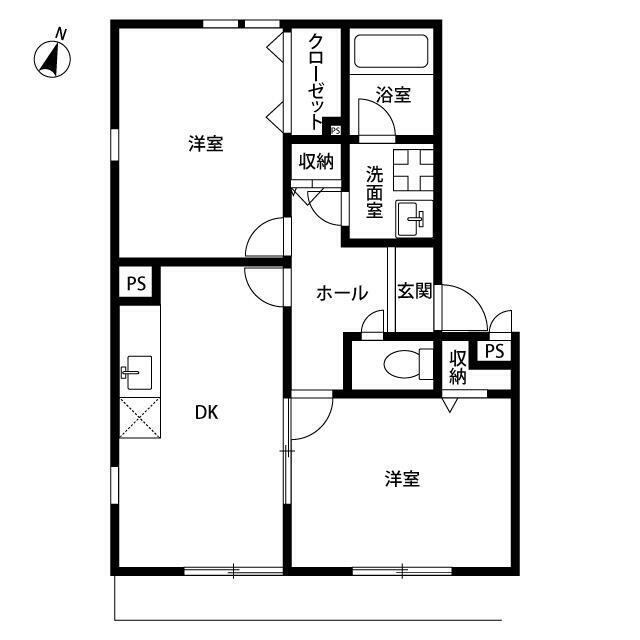 アムールOZAWA(2LDK/2階)の間取り写真