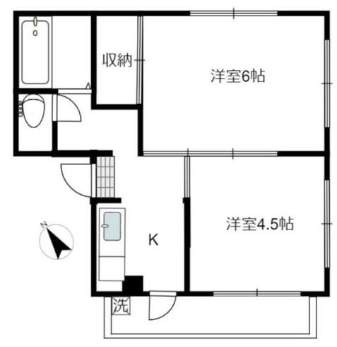 第2サンコーポラス(2K/3階)の間取り写真