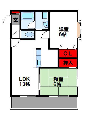 リーベンハイム(2LDK/3階)の間取り写真