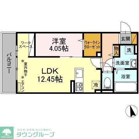 AALII III(1LDK/1階)の間取り写真