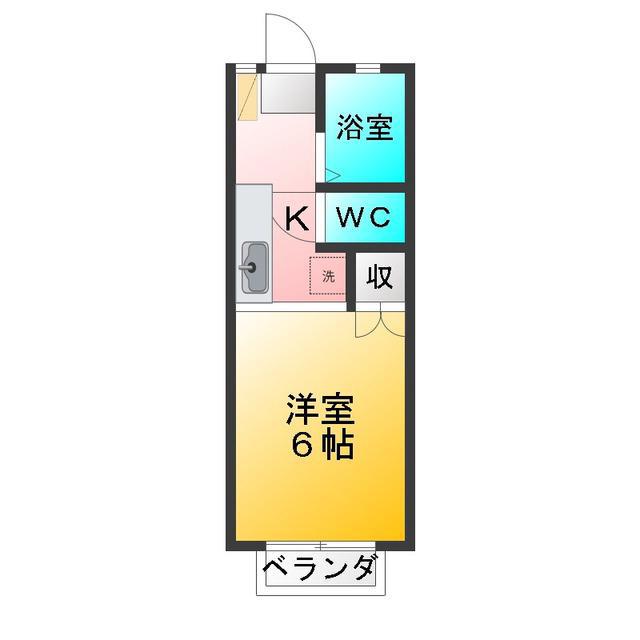 レジデンス爽(1K/2階)の間取り写真