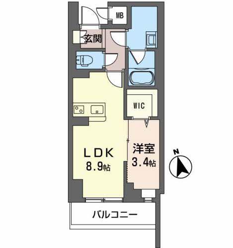 サザンクレストなんば南(1LDK/10階)の間取り写真